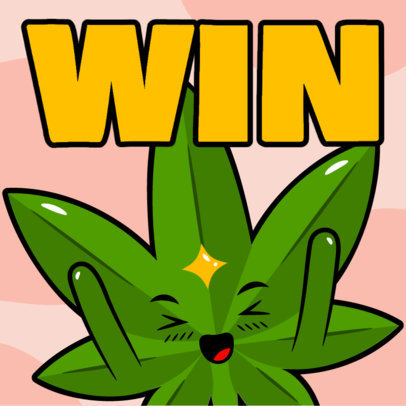 Twitch Emote Design Maker Featuring Illustrated Marijuana Leaves 5601