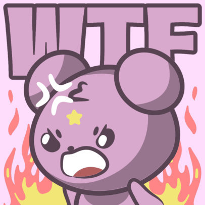 Twitch Emote Generator Featuring a Mad Bear With Fire 5596e