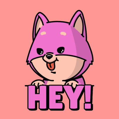 Twitch Emote Template for Gamers Featuring a Dog Illustration