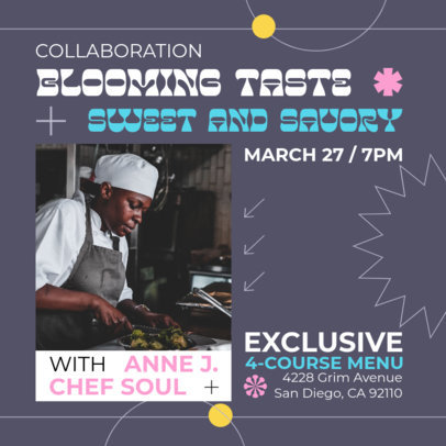 Instagram Post Generator for a Four-Course Menu Restaurant Takeover 6251g-el1