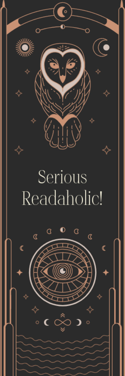 Bookmark Design Creator With an Owl Graphic and a Quote 5426b