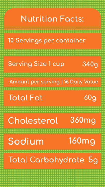 Nutrition Facts Label Maker for Nutrimental Food Value Info 5698h