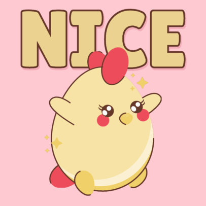 Twitch Emote Maker Featuring a Sweet Chicken Cartoon 5599d