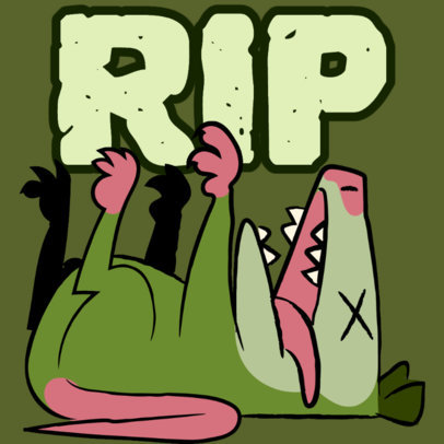 Twitch Emote Template Featuring a Cartoonish Opossum Playing Dead