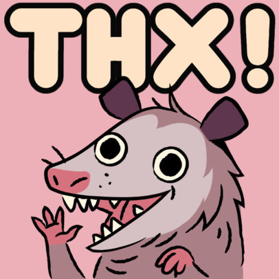 Twitch Emote Generator Featuring a Cute Opossum Cartoon
