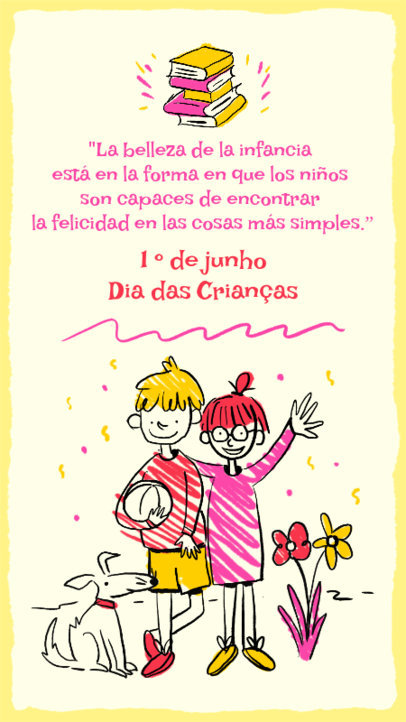 Instagram Story Creator Featuring a Children's Day Theme With Cool Doodles