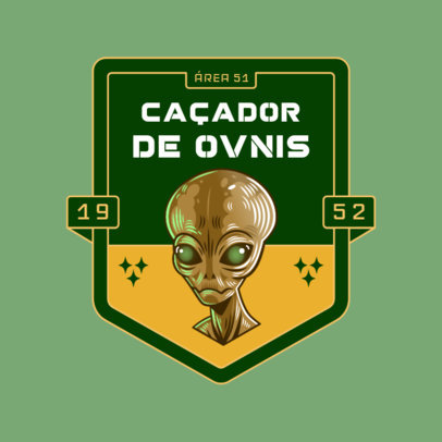 Gaming Logo Creator Featuring an Emblem with an Illustrated Alien 5854d