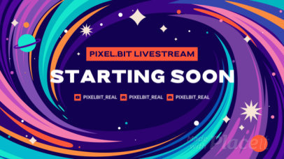 Twitch Starting Soon Screen Video Maker Featuring a Colorful Aesthetic 6708