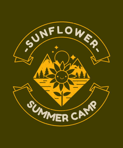 T-Shirt Design Generator Featuring a Sunflower Graphic for a Summer Camp