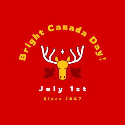 Logo Template Featuring Illustrated Graphics for Canada Day Celebrations
