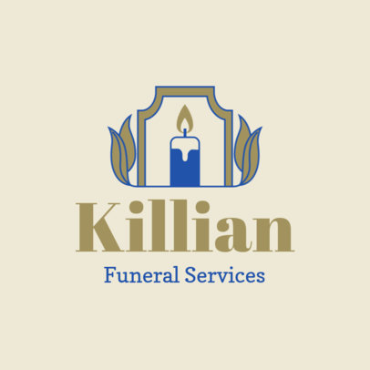Online Logo Template for Funeral Home Services With a Candle Icon