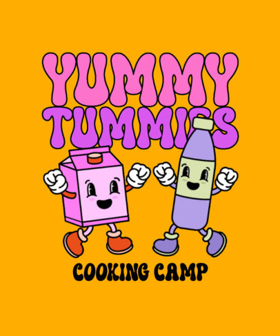 Cooking Camp T-Shirt Design Maker Featuring Cartoonish Graphics
