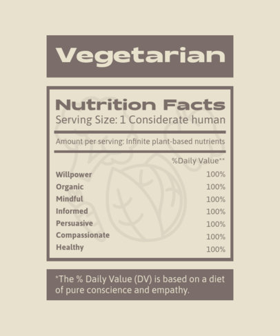 T-Shirt Design Maker Featuring a Sweet Nutrition Facts Chart 