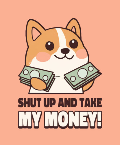 Cute T-Shirt Design Template Featuring an AI Graphic Inspired by a Funny Meme