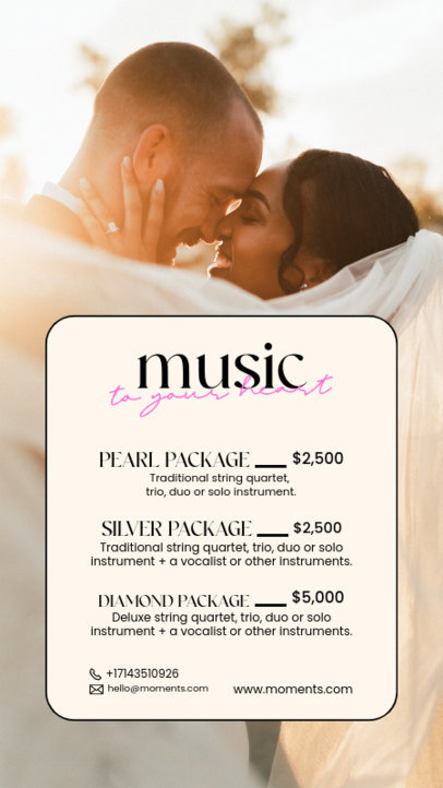 Instagram Story Template Promoting Professional Wedding Services