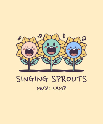 Music Camp T-Shirt Design Generator Featuring Singing Flower Graphics