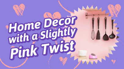 YouTube Thumbnail Creator with Heart Illustrations for an Interior Design Video 5617a