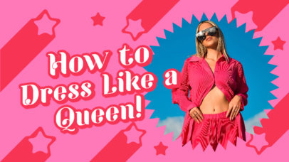 YouTube Thumbnail Generator with Illustrated Stars Inspired by Barbie for a Stylist Vlog 5617c