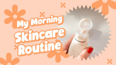 YouTube Thumbnail Generator with Illustrated Flowers for a Skincare Routine Video 5617f