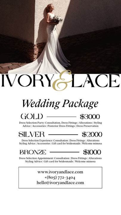 Instagram Story Maker Featuring Wedding Service Packages