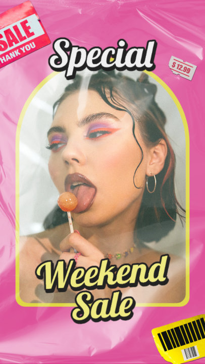 Barbiecore-Inspired Instagram Story Maker to Promote a Special Weekend Sale 5616