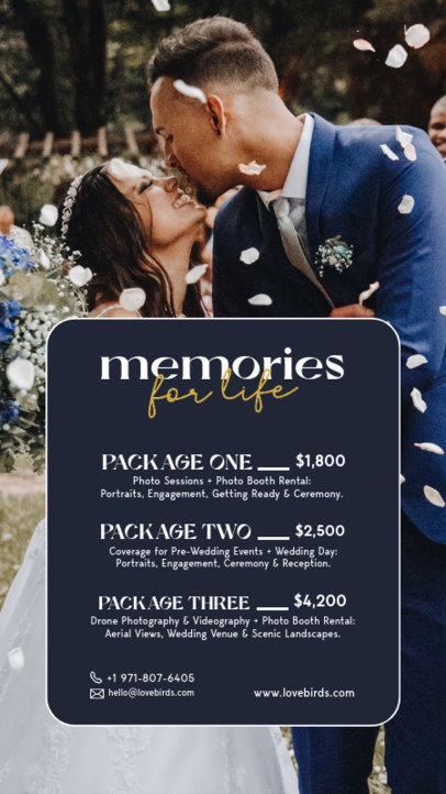 Instagram Story Creator for a Professional Wedding Photoshoot Service