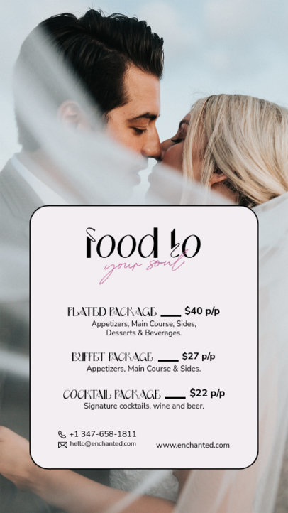 Instagram Story Maker Featuring Wedding Catering Packages
