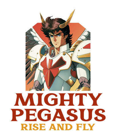 T-Shirt Design Template Featuring an Illustrated Knight with a Winged Armor 4653g 5871