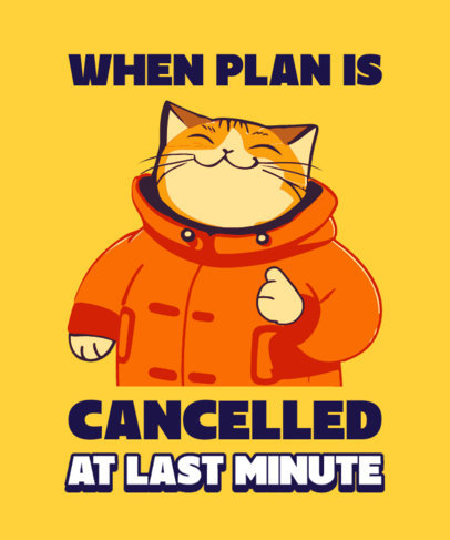 Cat-Themed T-Shirt Design Creator Featuring a Funny Meme