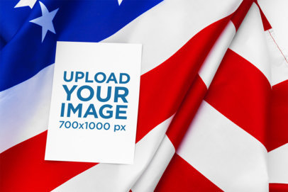 Flyer Mockup Featuring an American Flag for Labor Day