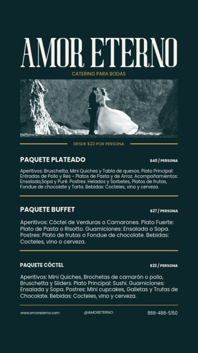 Catering Instagram Story Generator Featuring a Wedding Theme