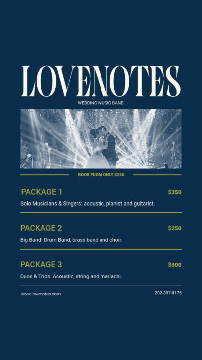 Instagram Story Template for a Wedding Music Band Service 6280g-el1