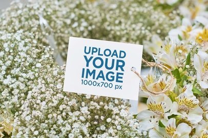 Wedding Program Mockup Featuring Floral Ornaments