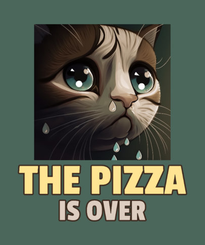 Cat-Themed T-Shirt Design Maker Featuring a Pizza Meme