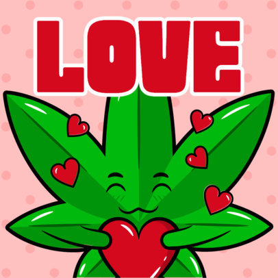 Twitch Emote Creator Featuring an Illustrated Cannabis Leaf with Heart Graphics 5601c