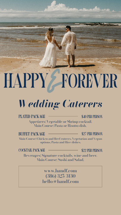 Instagram Story Generator for Professional Wedding Caterers 