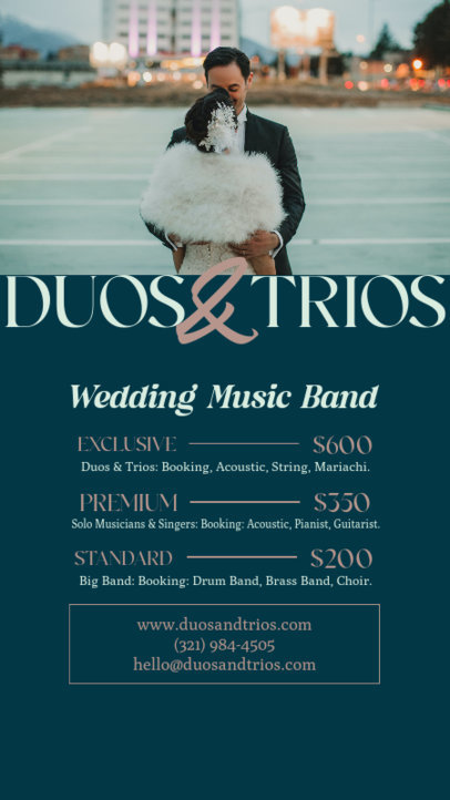 Instagram Story Creator to Promote Wedding Music Band Services