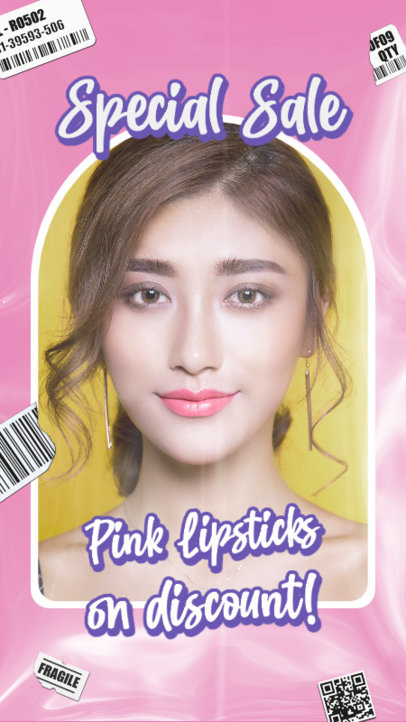 Instagram Story Generator Inspired by a Girly Theme for a Makeup Sale Ad 5616e