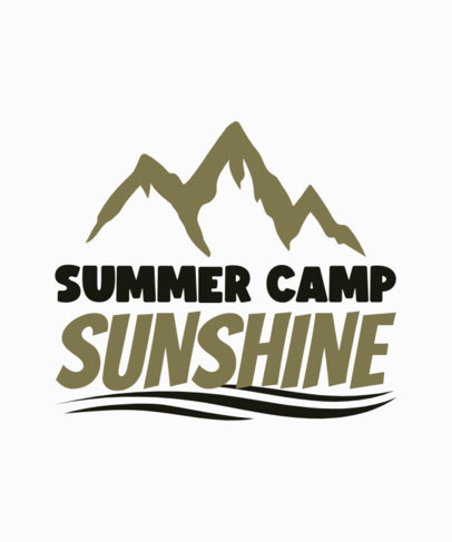 T-Shirt Design Generator for a Children's Summer Camp with a Mountain Icon