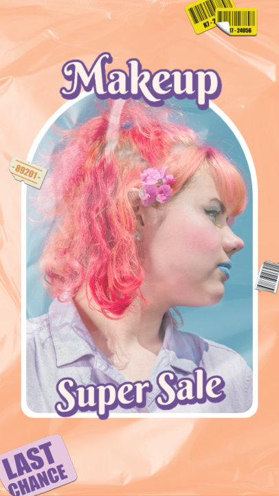 Makeup Instagram Story Template to Promote a Sale Inspired by Barbiecore 5616c