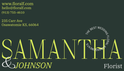 Business Card Generator for a Wedding Floral Provider