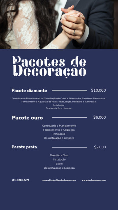 Instagram Story Generator for a Wedding Decor Service Ad