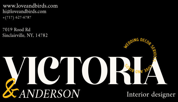 Interior Designer Business Card Generator for a Wedding