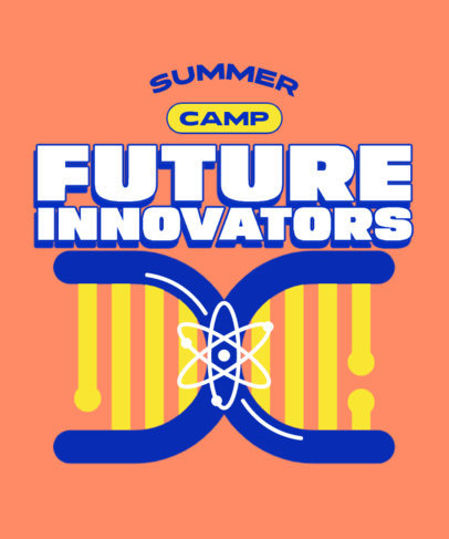 T-Shirt Design Creator for a Children's Camp Featuring a Science Theme