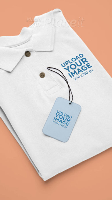 Polo Shirt Video Featuring a Brand Tag and an Inside Clothing Label