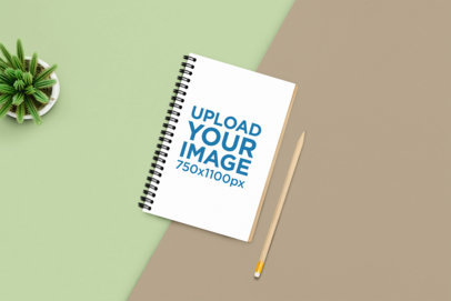 Mockup of a Notebook Placed on a Customizable Background