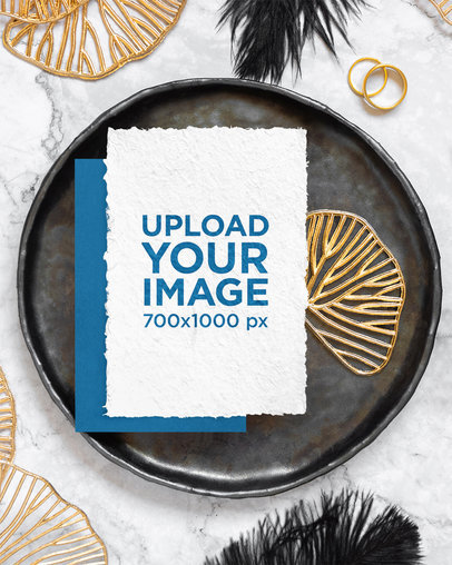 Wedding Program Mockup Featuring an Elegant Setting