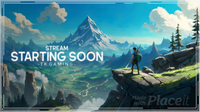 Starting-Soon Twitch Screen Video Template Featuring a Theme Inspired by Zelda