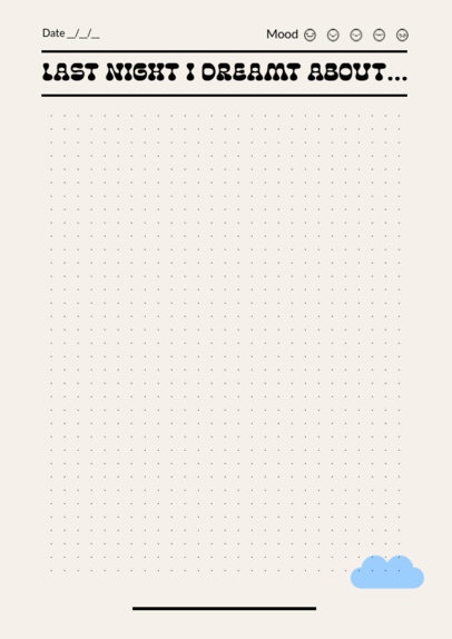 Planner Design Maker Featuring a Cloud Graphic and a Blank Space for a Journal