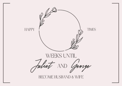 Countdown Poster Generator for a Wedding With a Flotal Crown 6289a-el1